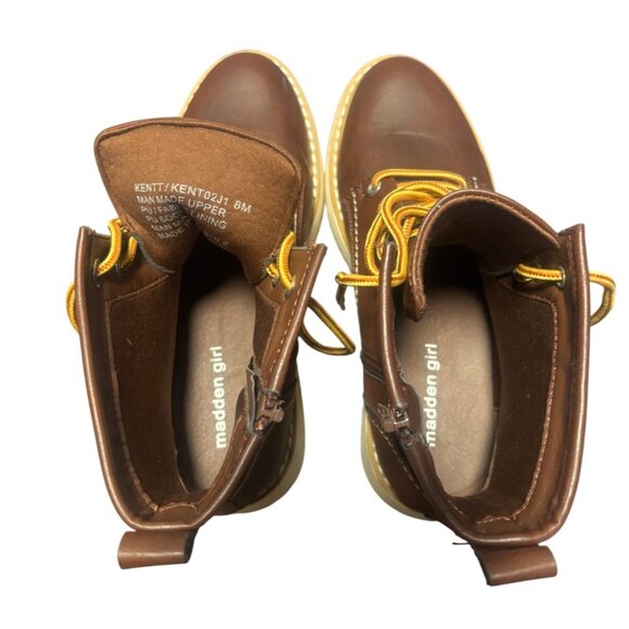 Madden Girl Kentt Lace Up Brown Combat Boots Womens Size 8M PU Upper - Picture 7 of 13